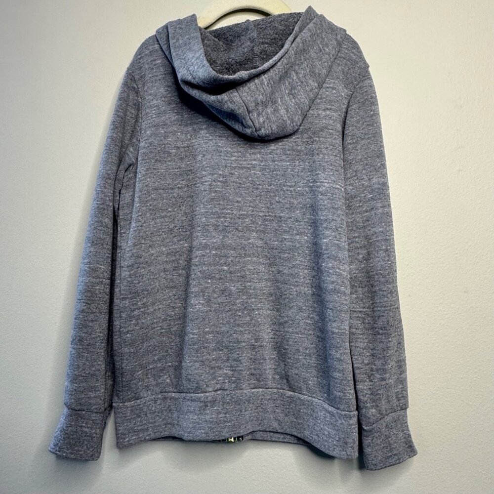 AVIATOR NATION 5 Stripe Hoodie Kids 10 Gray Blue Stripes Full Zip Made In USA - Picture 2 of 7